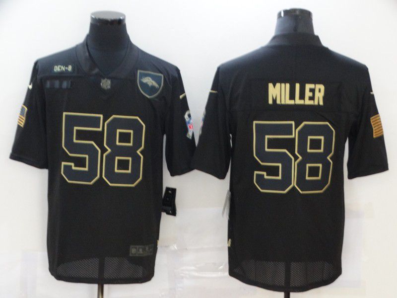 Men Denver Broncos #58 Miller Black gold lettering 2020 Nike NFL Jersey->denver broncos->NFL Jersey